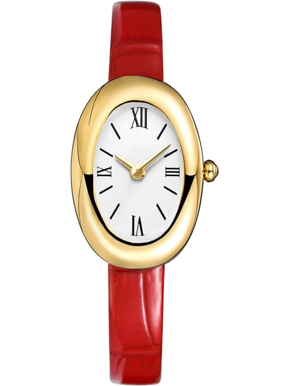 Women's Red Gold Analog Quartz Elegant Dial Bangle Vintage Bracelet Wrist Watch